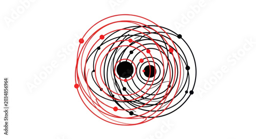Fényképezés Abstract Atomic Structure, Orbiting Electrons, Scientific Concept, Cosmic Art