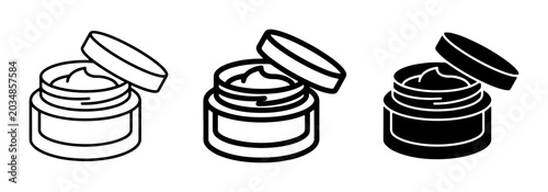 Photos Cosmetic Cream Jar Icons, Skincare Product Containers, Beauty Balm Pots, Moistur