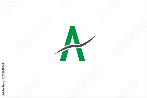 Modern Letter A Logo Design with Abstract Swoosh Shape