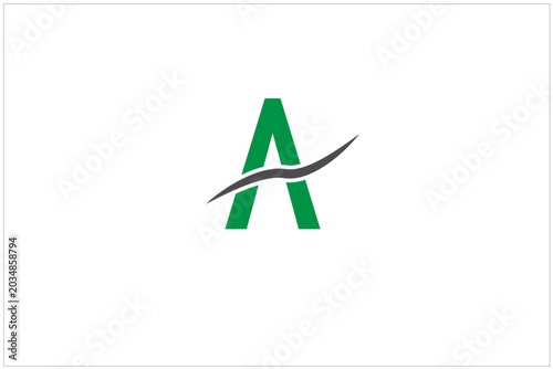 Modern Letter A Logo Design with Abstract Swoosh Shape
