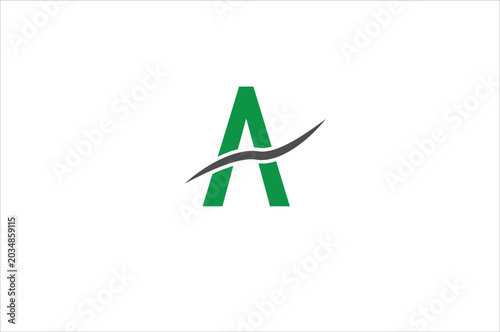 Modern Letter A Logo Design with Abstract Swoosh Shape