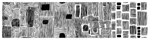 Foto ethnic line art pattern collection with primitive vertical stripe textures