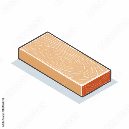Isometric illustration of a wooden plank