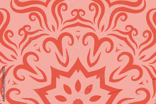 Luxurious batik flower line art pattern of indonesian culture traditional caleidoscope