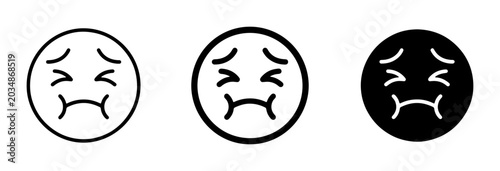 Foto Nauseated Emoji Icons, Sick Face Vector Graphics, Disgusted Emoticon Set, Feelin