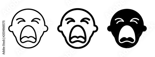 Foto Crying Baby Face Icons, Sad Emotion Symbols, Distress Expressions, Vector Graphi