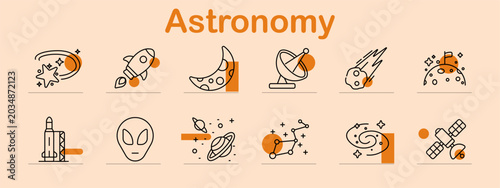 Canvas Print Astronomy set icon