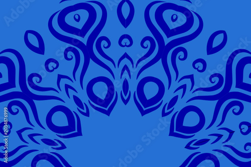 Luxurious batik flower line art pattern of indonesian culture traditional caleidoscope