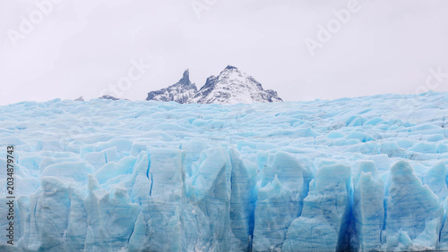 Photos Grey Glacier Blue Ice Field with Andean Peaks, Torres del Paine National Park, C