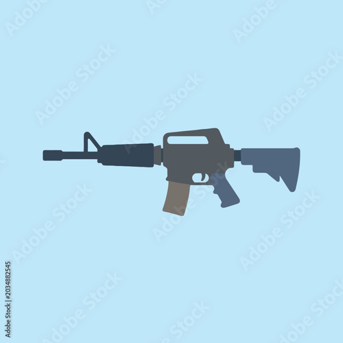 Photos A flat vector illustration of a modern tactical automatic rifle