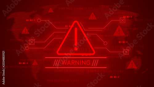 Scam message warning displayed on a digital screen indicating potential threats online
