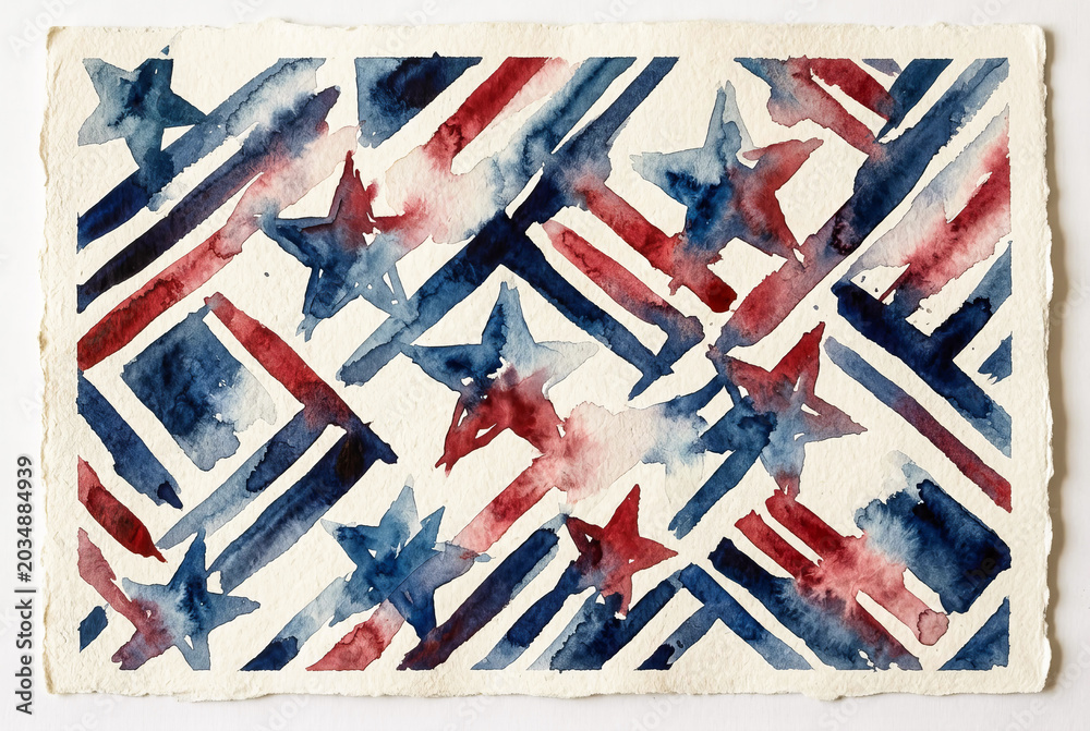 Obraz premium watercolor 4th of July celebration