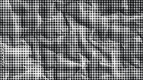Fotografie Gray crumpled paper texture fills the entire view with transparent background
