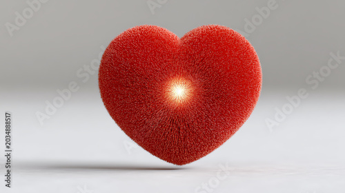 A vibrant red heart symbolizing love and passion, perfect for romantic themes and emotional expressions in various contexts.