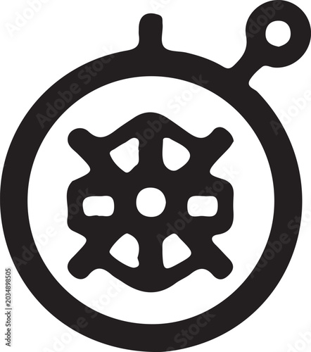 Fotografia Simple gray gear icon with circle and protruding circle isolated on white backgr