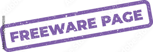 Foto Tilted grunge style vector stamp displaying Freeware Page text, suitable for dig