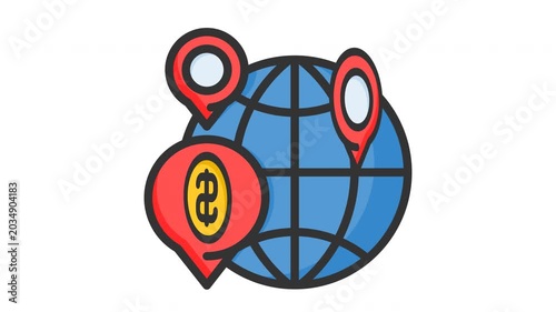 Animated global investment icon