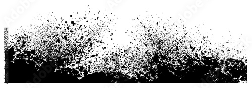 Foto Gritty ink splatter explosion with messy spray paint texture in high contrast gr
