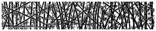 Foto Bamboo forest silhouette with dense stalks and leaves in nature style
