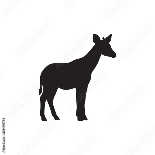 Fotografía Okapi silhouette icon vector flat illustration design