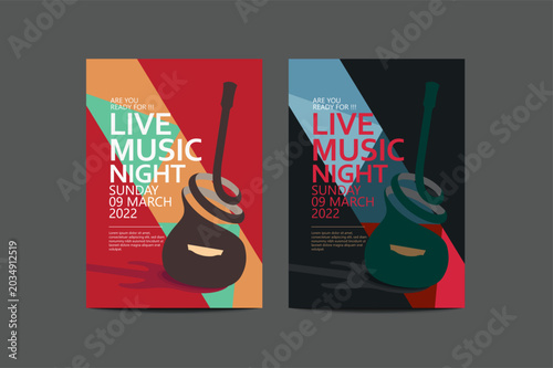 Live Music Flyer Invitation Template Vector
