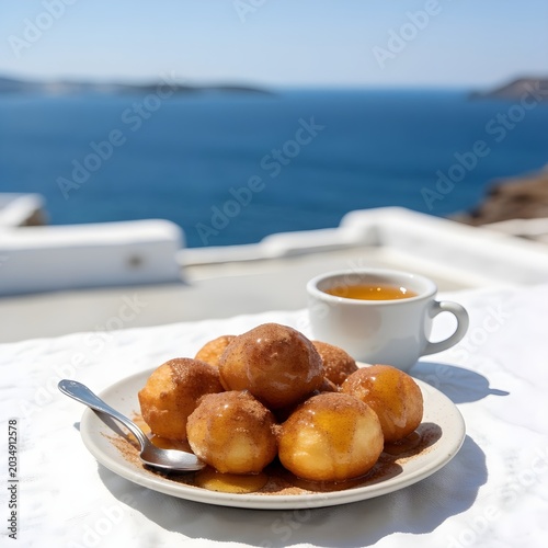 Honey Dripping Loukoumades Close-Up