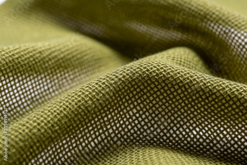Green woven fabric texture