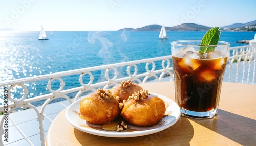 Loukoumades and Coffee by the Sea