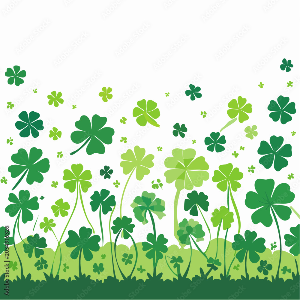 Fototapeta premium Green Clover Field Background