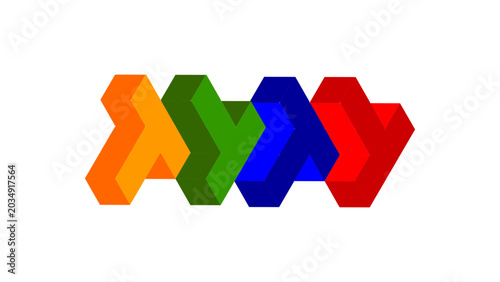 colorful origami abjad t