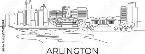 Foto Arlington City skyline lines drawn with minimal detail