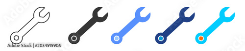 Φωτογραφία Spanner  icon set multiple style collection