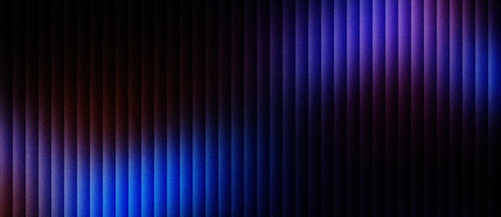 Futuristic neon blue and purple vertical lines background, abstract dark glowing stripe pattern with cinematic lighting, modern digital technology texture for web banners and presentations.