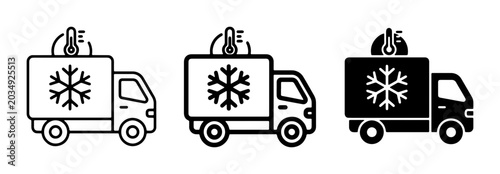 Konstfotografi Refrigerated Truck Icons, Cold Chain Logistics, Frozen Food Transport, Temperatu
