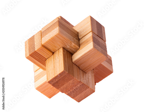 wooden toy puzzle blocks isolated on transparent background