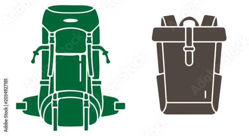 Photos Backpacks travel backpack and daypack icon set carry on outdoor gear hiking gear