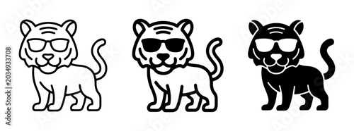Photography Cool Tiger Icons, Sunglasses Tiger Vector Art, Wild Cat Silhouette, Graphic Elem