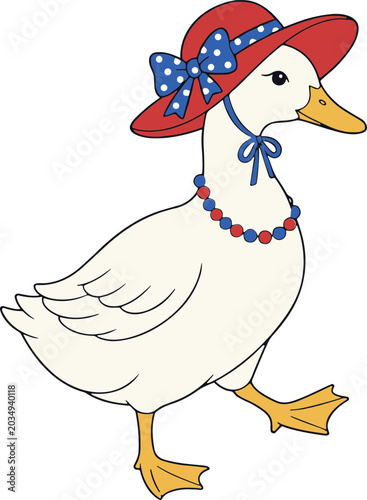 Cuadro en lienzo Goose clipart, Duck vector, Mother Goose svg, Baby shower svg, All American Thri
