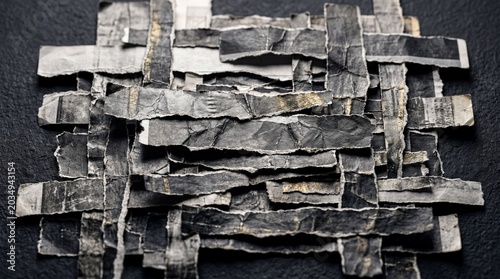 Layered Torn Paper Texture Abstract Dark Collage Background