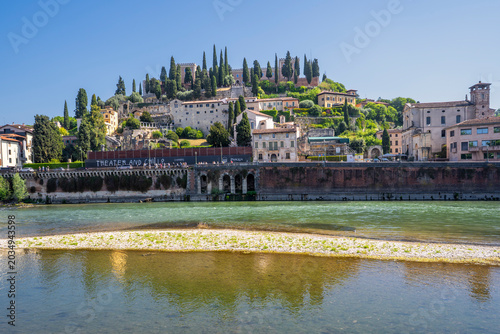 The Castel San Pietro Hill view in Verona City of Italy