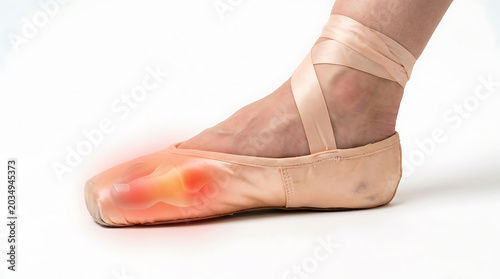 Ballerina Foot Pain in Pointe Shoe: Professional Dancer Injury & Stress on Toes
