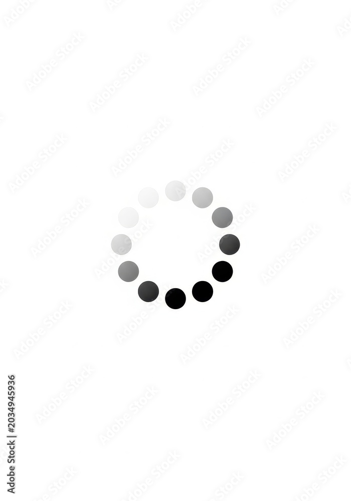 Fototapeta premium Minimalist Loading Icon Spinner with Gradient Dots on White Background for Web Design and User Interface