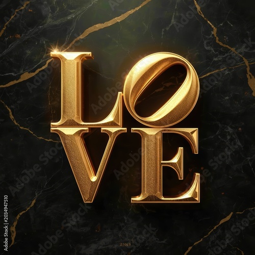 gold word LOVE