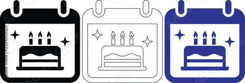 Calendar with birthday cake vector illustration, celebrating special events and anniversaries.