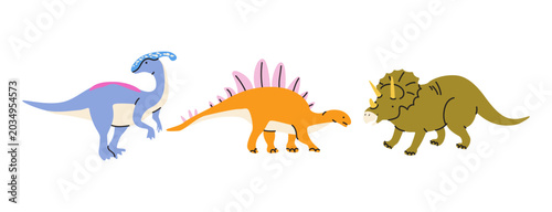 Photography Prehistoric reptiles and dinosaurs vector illustration set