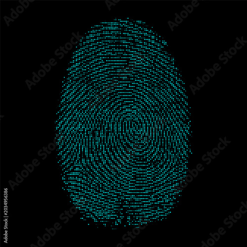 Fingerprint Halftone Design Vector