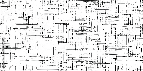 Foto Black grunge texture background with chaotic geometric lines and dots on white,