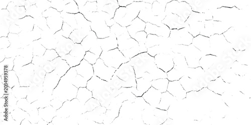 Foto Cracked surface texture with grunge effect on white background for design and de