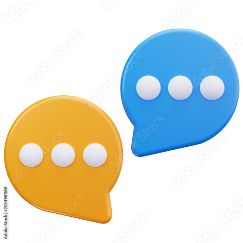Chat Message Communication Bubble 3D Illustrations