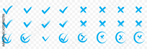 Fotografie Check tick mark icon set